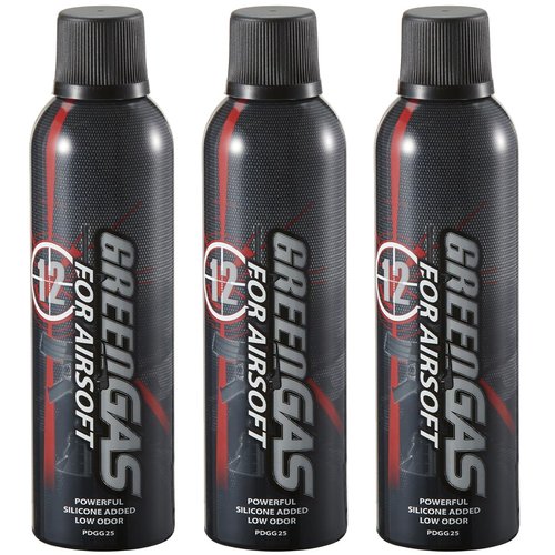 Lancer Tactical Airsoft Green Gas Powerful 12kg High PSI with Silicone Oil (Pratical Size) - 3 Pack
