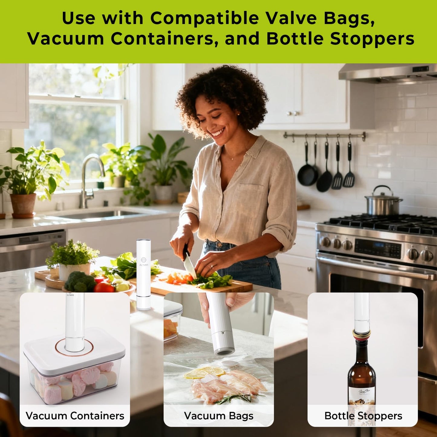 ZLTMYI Handheld Vacuum Sealer for Food with 20 Reusable Vacuum Bags