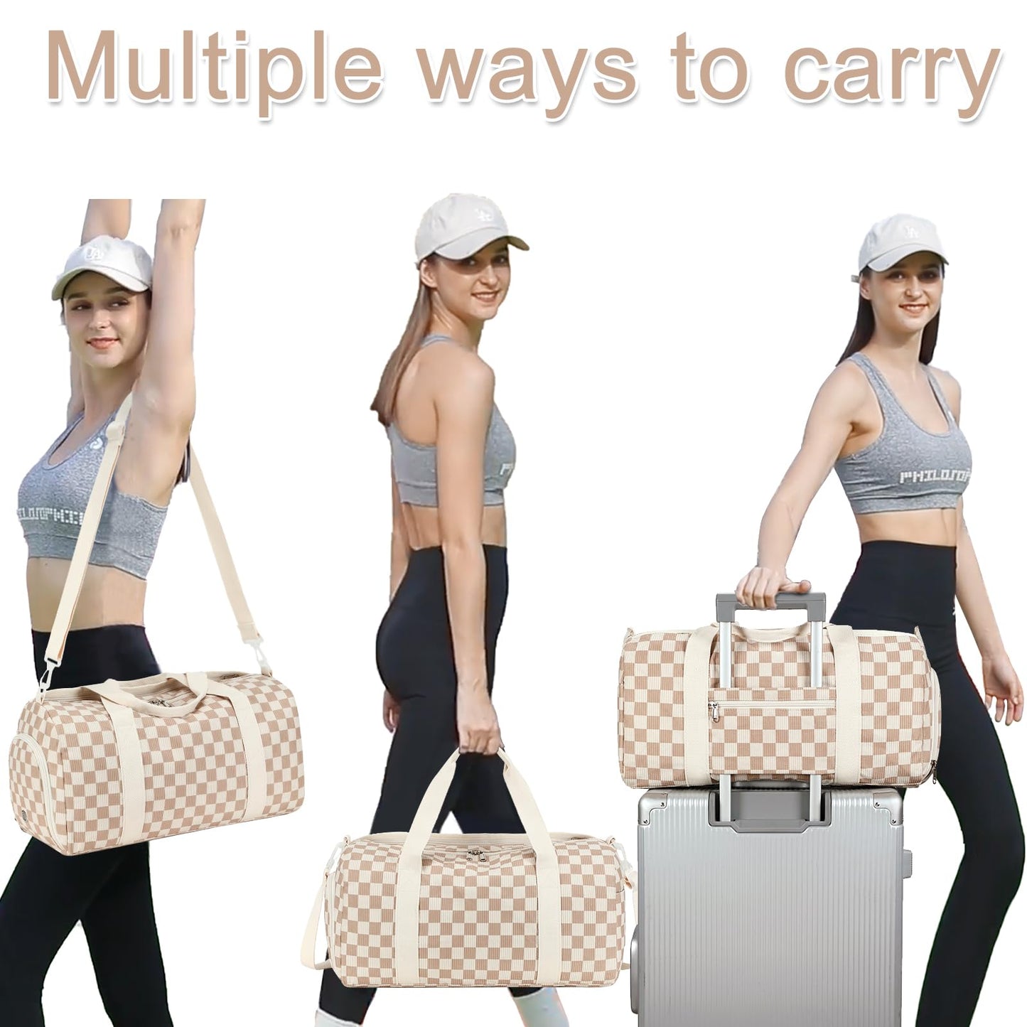BLUBOON Duffle Bag Girls Kids Cute Gym Bag with Shoes Compartment & Wet Separation Waterproof Sports Overnight Travel Bag