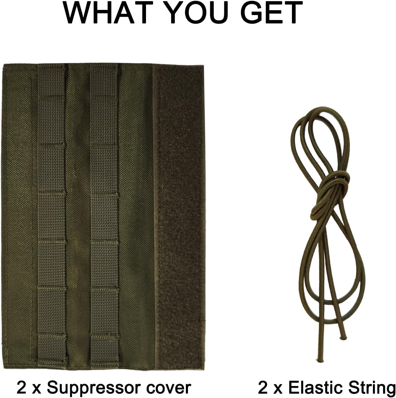 2 Pack Quick Release Suppressor Cover in 1000D Nylon - 8.7In Tactical Pouch with Adjustable Molle System for Tactical Tools & Accessories, Hunting, Outdoor