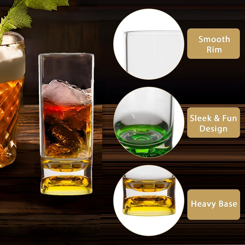 Multicolor Unbreakable 2oz Shot Glass Set of 4 - Heavy Base, BPA-Free Plastic