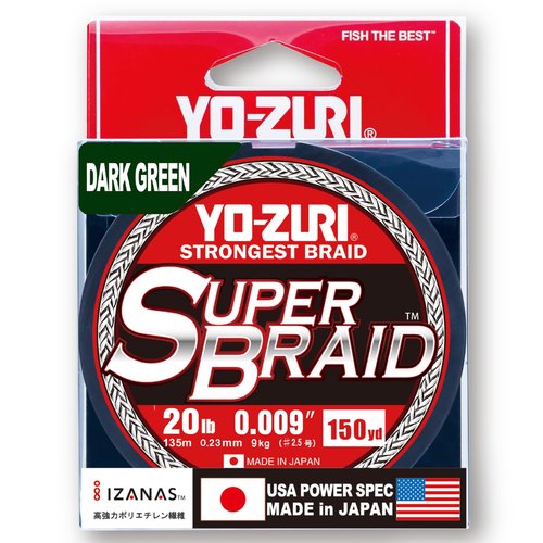 Yo-Zuri Super Braid 150 Yard Spool Dark Green 20LB