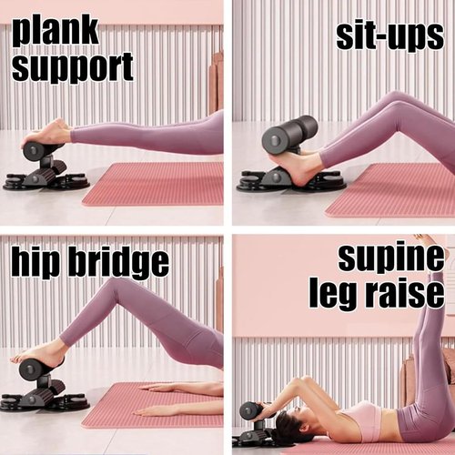 Ab Training Auxiliary Device, Multi-functional Adjustable Ab Trainer Equipment, Double Suction Cups, Three Levels of Height Adjustment, Fitness Equipment for Home & Gym (Pink,Single suction Cup)