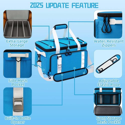 Waterproof Paddle Board Cooler, Cooler Deck Bag with Top Mesh Pocket,Premium Paddle Board Accessories, Paddleboard Sup Cooler Bag for Beach Outings, Camping Trips, Kayaking, Travel & Outdoor Parties