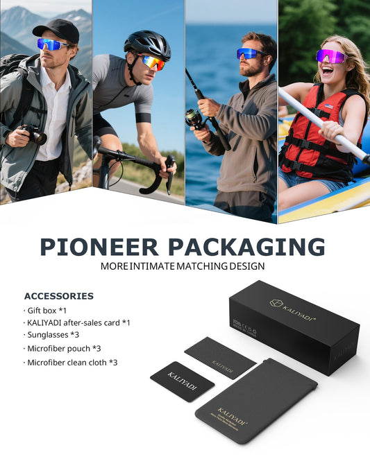 KALIYADI Sunglasses-Men Sports Mens-Sunglasses Women: Sun Glasses with UV400 for Running Cycling Golf Fishing