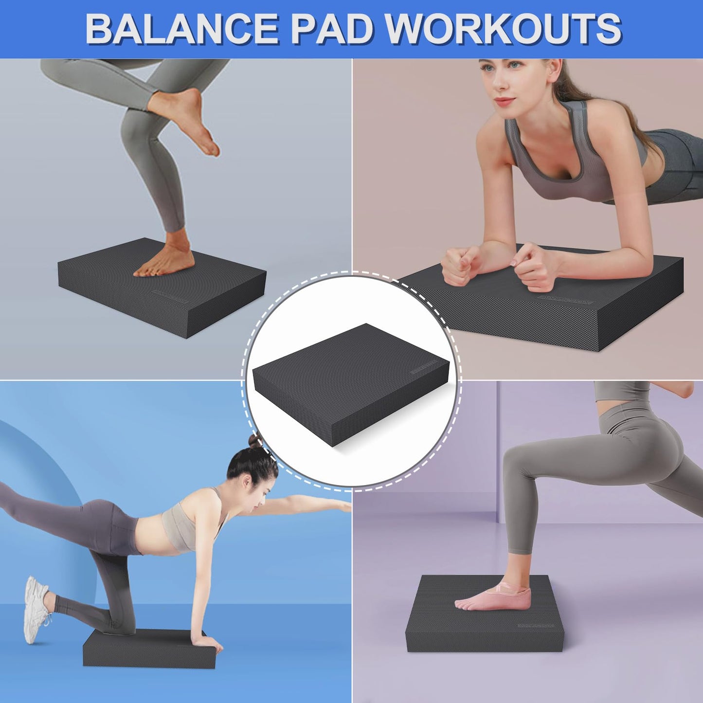 ANVICTOX Balance Pad 15.8 * 13.2 * 2 inch,Large Balance Pad for Physical Therapy,Foam Balance Board for Rehabilitation Stability Workout Knee and Ankle Exercise Strength Training