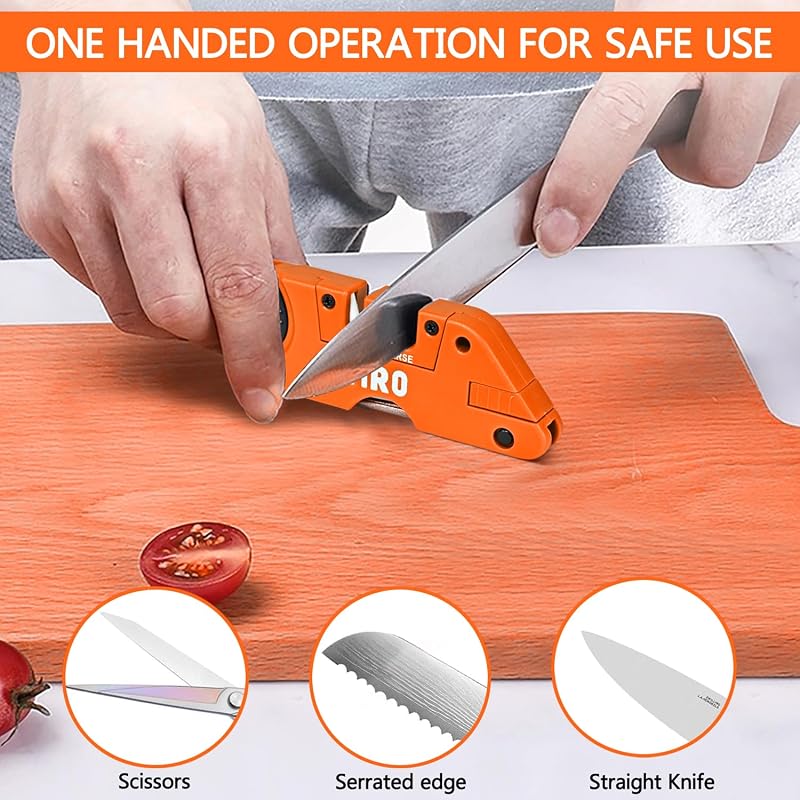 Viro 6-in-1 Pocket Knife Sharpener & Survival Tool - Orange