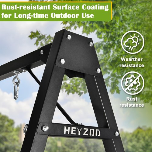Swing Stand Frame, 8FT Heavy Duty Swing Set Frame, 880 lbs Capacity Heavy-Duty Outdoor Playground Sets for Backyards, Patio, Lawn, Black