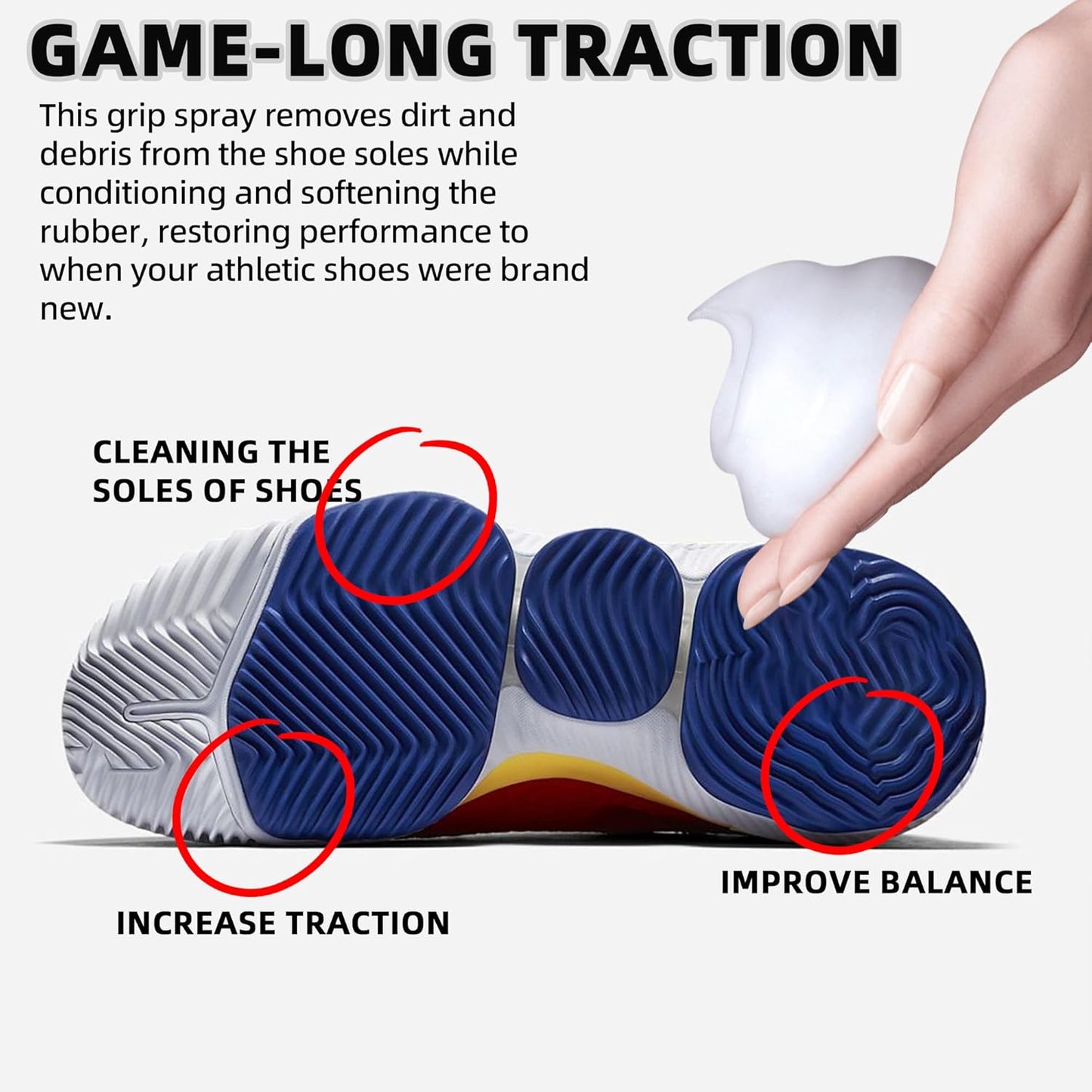 (2-Pack) 5 fl.oz Grip Spray, Traction Spray for Basketball, Volleyball, Sports Shoes Bottom, Restores and Cleans, Extends Shoe Life and Increases Performance
