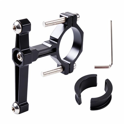 Adjustable Bike Water Bottle Cage Adapter,Anodized Aluminum Alloy Mount for Handlebars Seatposts,Universal Adapter for MTB/Road/E-Bike/Kids Bike, Includes Hex Wrench Anti-Slip Spacers (1, Black)