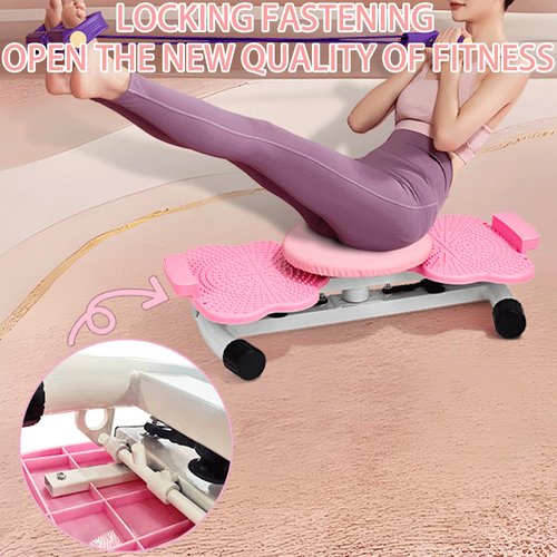 Waist Twisting Machine With Resistance Band - 360° Rotating Waist Twister Board For Core Workout Abdominal Fat Loss, Noiseless Ab Twister Machine, 330 Lbs Weight Capacity Gym Equipment (Pink)