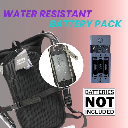 Black Hydropack Rave Hydration Backpack – LED Festival Water Backpack 2L for Women & Men – Leakproof Hydro Pack with Bladder – Anti-Theft Pockets - Rave Accessories - Music & EDM Festivals