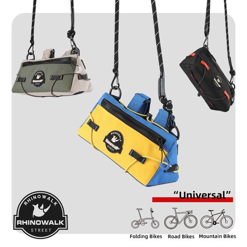 Rhinowalk Bike Handlebar Bag Bicycle Front Bag Storage Small Pouch with Shoulder Strap for Urban Cycling