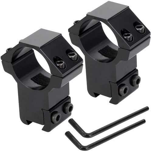 NEATABY 1 Inch Dovetail Scope Rings Set, 2 Pcs High Profile Scope Rings with 2 Hex Wrenches, for 3/8 Inch Dovetail Rails, Black