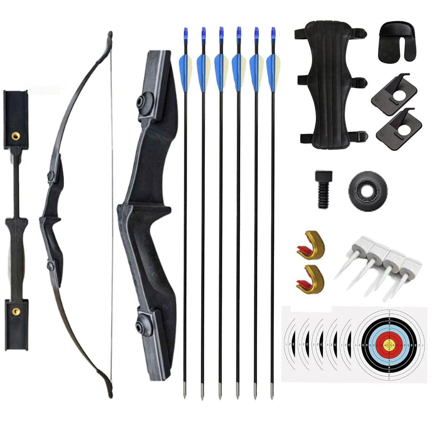 Bow and Arrow Set for Adults & Youth,40lbs Recurve Bow for Beginners,Ambidextrous Training Bow Kit,Lightweight Beginner Archery Set for Target Shooting (40LBS)