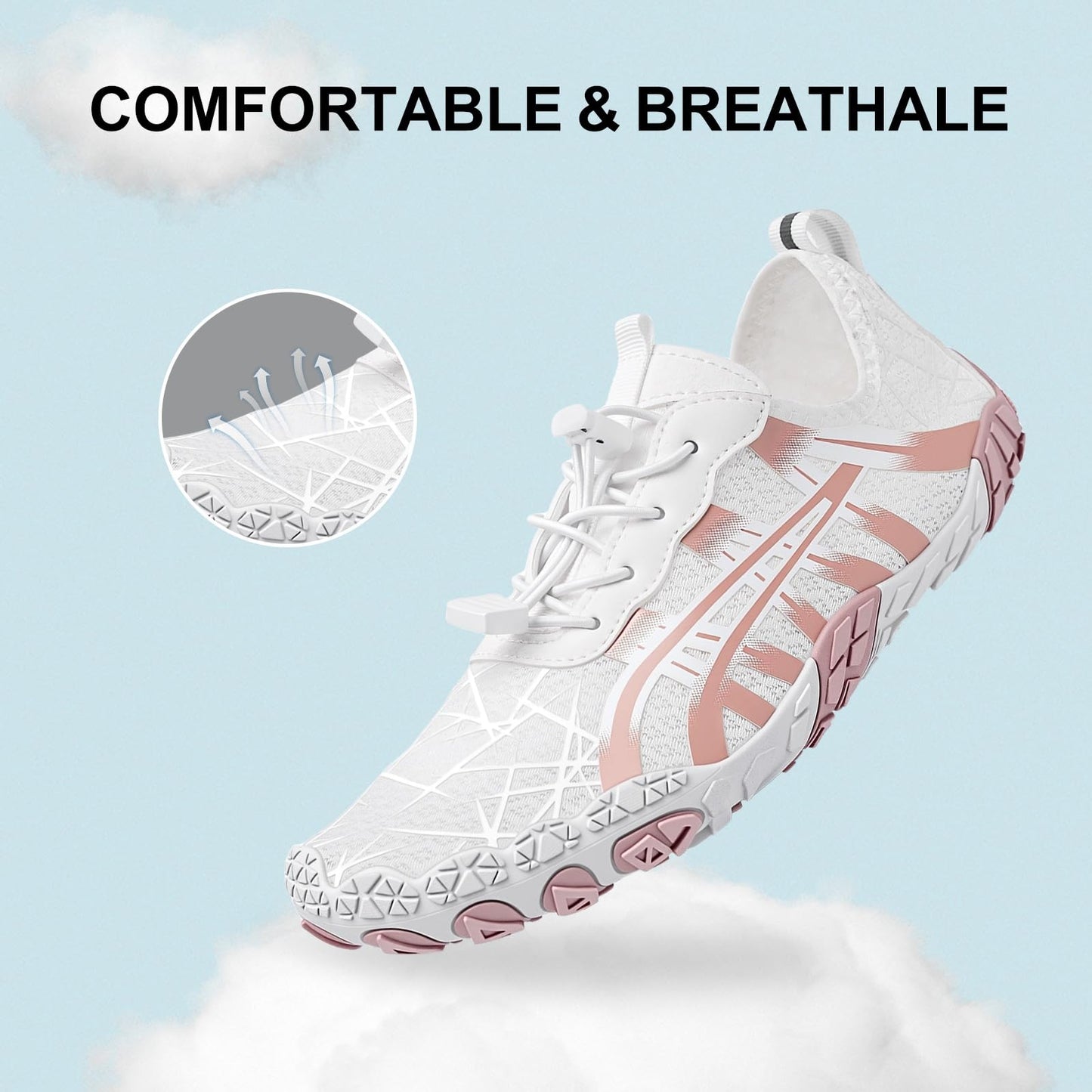 ELETON Barefoot Shoes Women Men Hiking Water Shoes Wide Toe Box Zero Drop