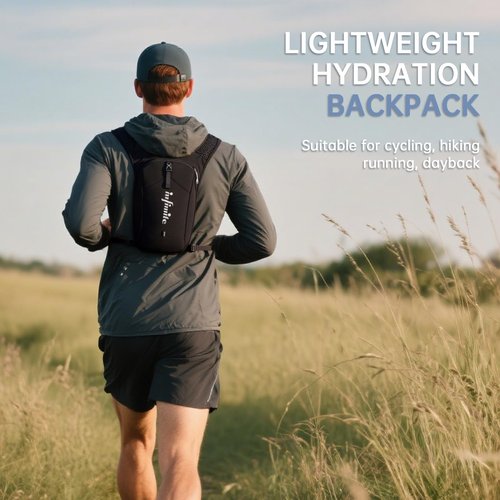 COSCOOA Lightweight Running Vest for Women Men, Adjustable Chest Straps Running Hydration Vest with 1.5L Water Bladder for Hiking Trail Running Cycling Race Marathon