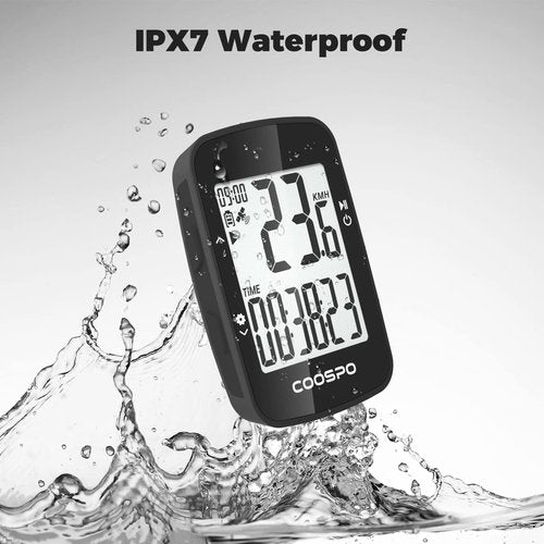 COOSPO GPS Bike Computer BC26, Wireless Cycling Computer with Automatic Backlight, Bike Speedometer Odometer with Waterproof and 25H Long Battery, Support Bluetooth Sync with Strava