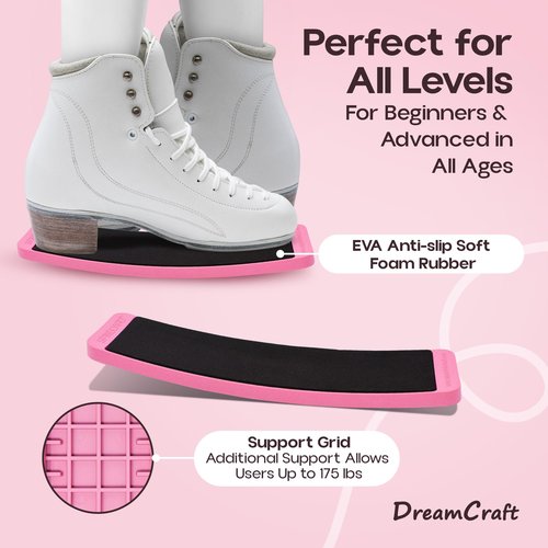 DreamCraft Skate Spinner, Off Ice Spinner Figure Skating Spin Board, Spinning Board for Balance Spins and Turns for Ice Skates, Spinner Board, Skater Spinner - Pink