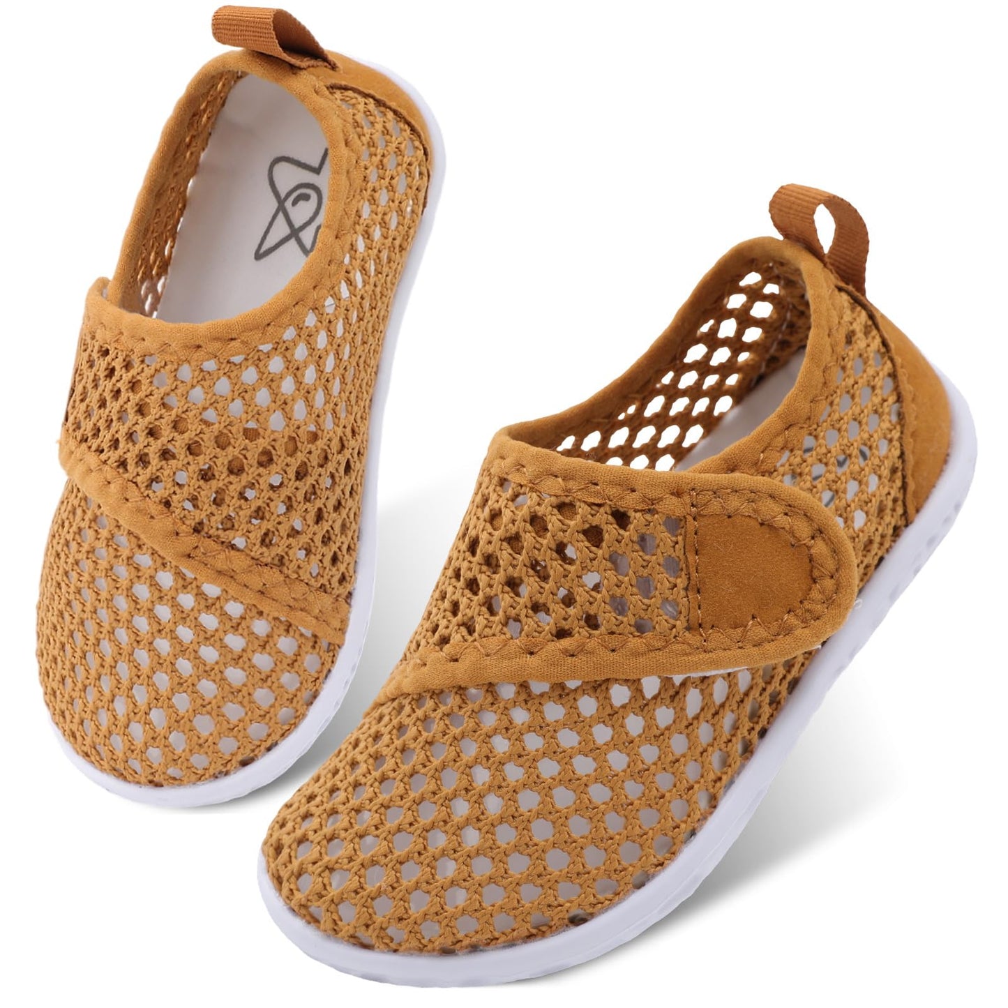 LeIsfIt Kids Water Shoes Toddler Girls Boys Swim Shoes Outdoor Quick-Dry Breathable Aqua Socks for Beach Pool Surf, Brown, 13 Little Kid