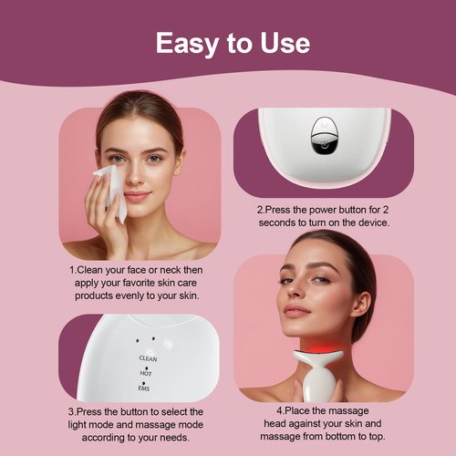 GDKLXL Facial & Neck Massager: Red Light Therapy for Women, Skin Lifting Beauty Device,7 in 1 LED Facial Sculptor Tool for Women's Daily Skincare