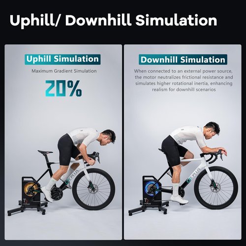 CYCPLUS T2 Smart Bike Trainer – 2200W Brushless Motor, 20% Gradient Simulator, BLE & ANT+ Dual Mode, Virtual Shifting, Triple Silent Design for Realistic Indoor Cycling(2025 Upgrade)