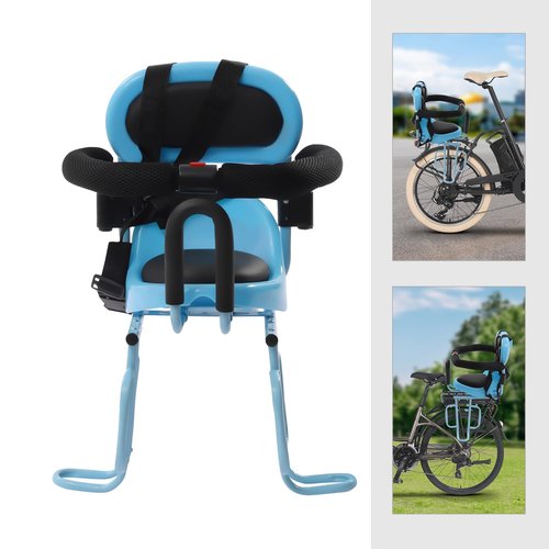 Mlonausz Child Safety Bike Seat w/Backrest for Kids Bike Saddle Seats Rack Rest Cushion