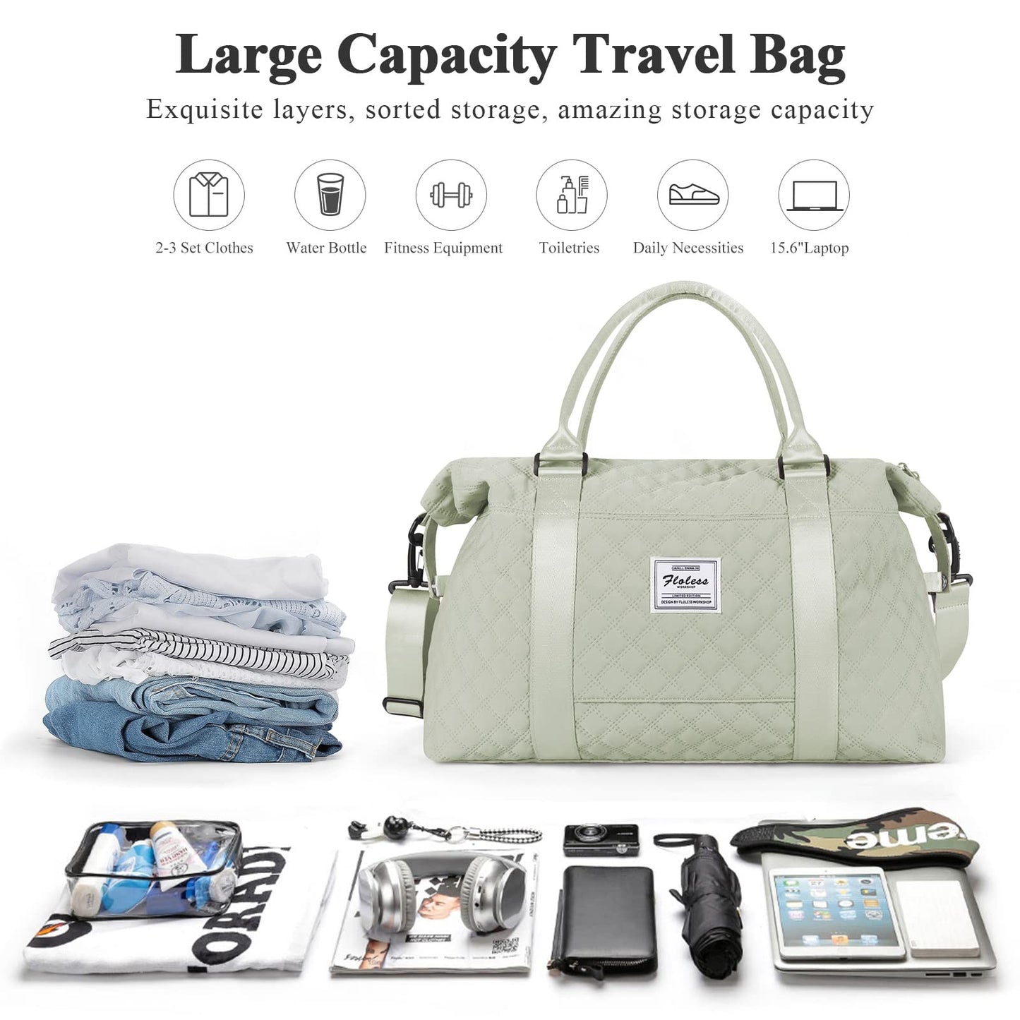 Travel Duffel Bag,Overnight Weekender Bags for Women with Wet Pocket
