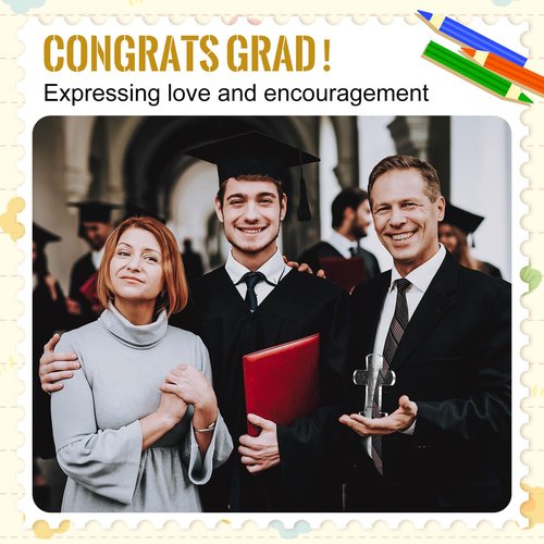 Huquary 24 PCS Graduation Acrylic Inspirational Awards 2025 Appreciation Congrats Trophies Gift High School College Keepsake for Graduation Party Favors Decorations(Cross)