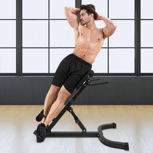 LIAUHO Roman Chair, Back Extension Sit up Bench, Multi-Functional Bench Foldable Flat, Hip Thrust Machine, 330 lbs Weight Capacity, Fitness Equipment for Home Workout, Gym