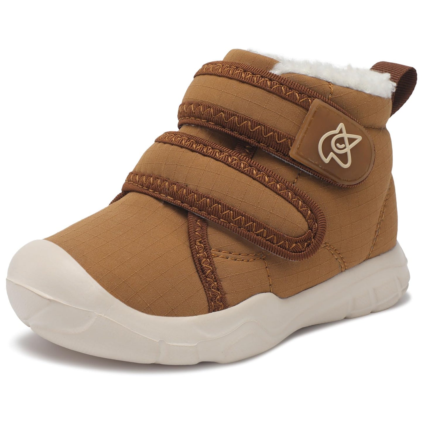 LeIsfIt Toddler Boots Girls Boys Warm Winter Boots Cozy Plush Lining Winter Shoes Indoor Outdoor Faux Fur Booties, Brown, Size 7