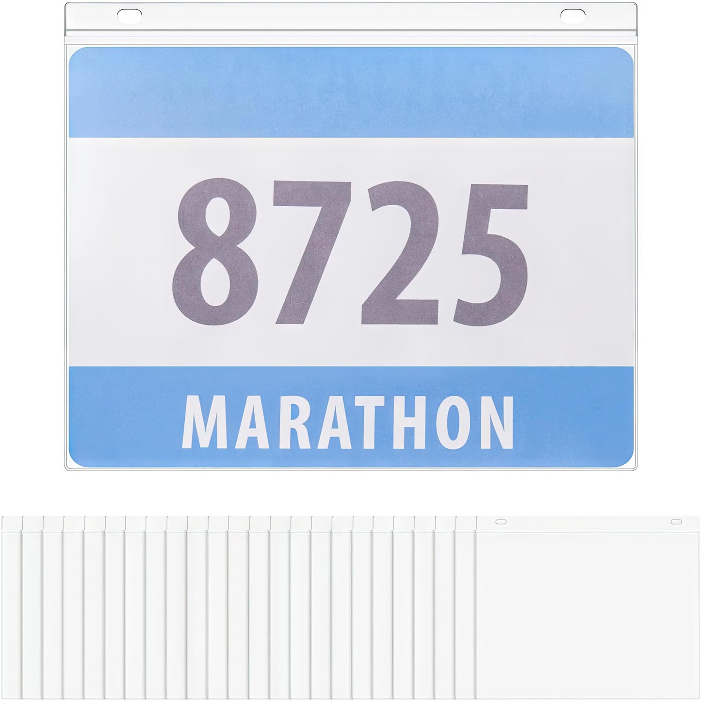 Goutoports Race Bib Display Holder Vinyl Protector Sheets 10PCS Running Number Bib Display Clear Protective Sleeves for Marathon Runner Player Athletes
