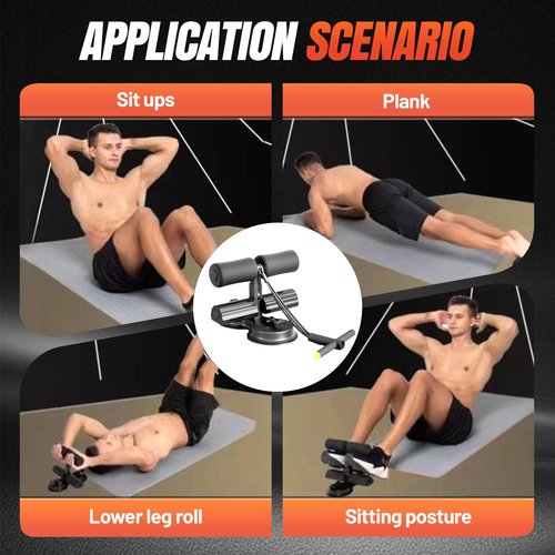 Ab Training Auxiliary Device, Double Suction Cups Adjustale Ab Trainer Machine with Resistance Bands, Upgraded Household Sit-Up Ab Muscle Training Equipment (Pink)