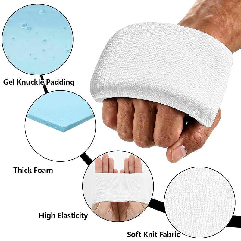 Knuckle Guards for Boxing – Gel Padding 2 Pairs, Black + White, Lightweight Hand Guards