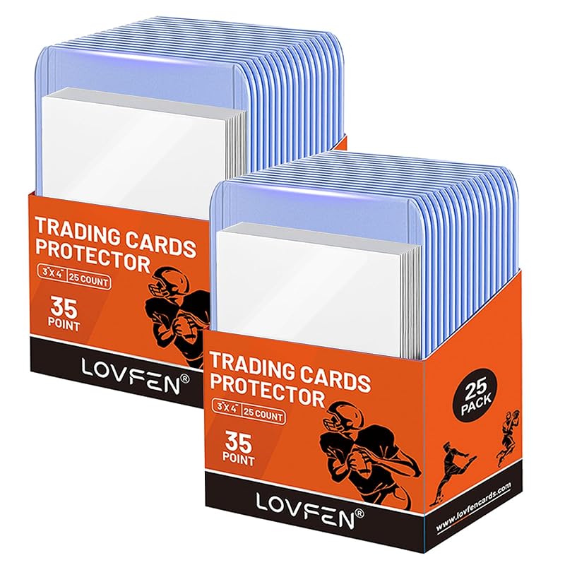 70 Toploads 35PT Card Protectors (50 Tops) - Hard Plastic Card Sleeves for Baseball, Football & Collectibles - Bend-Resistant Edges