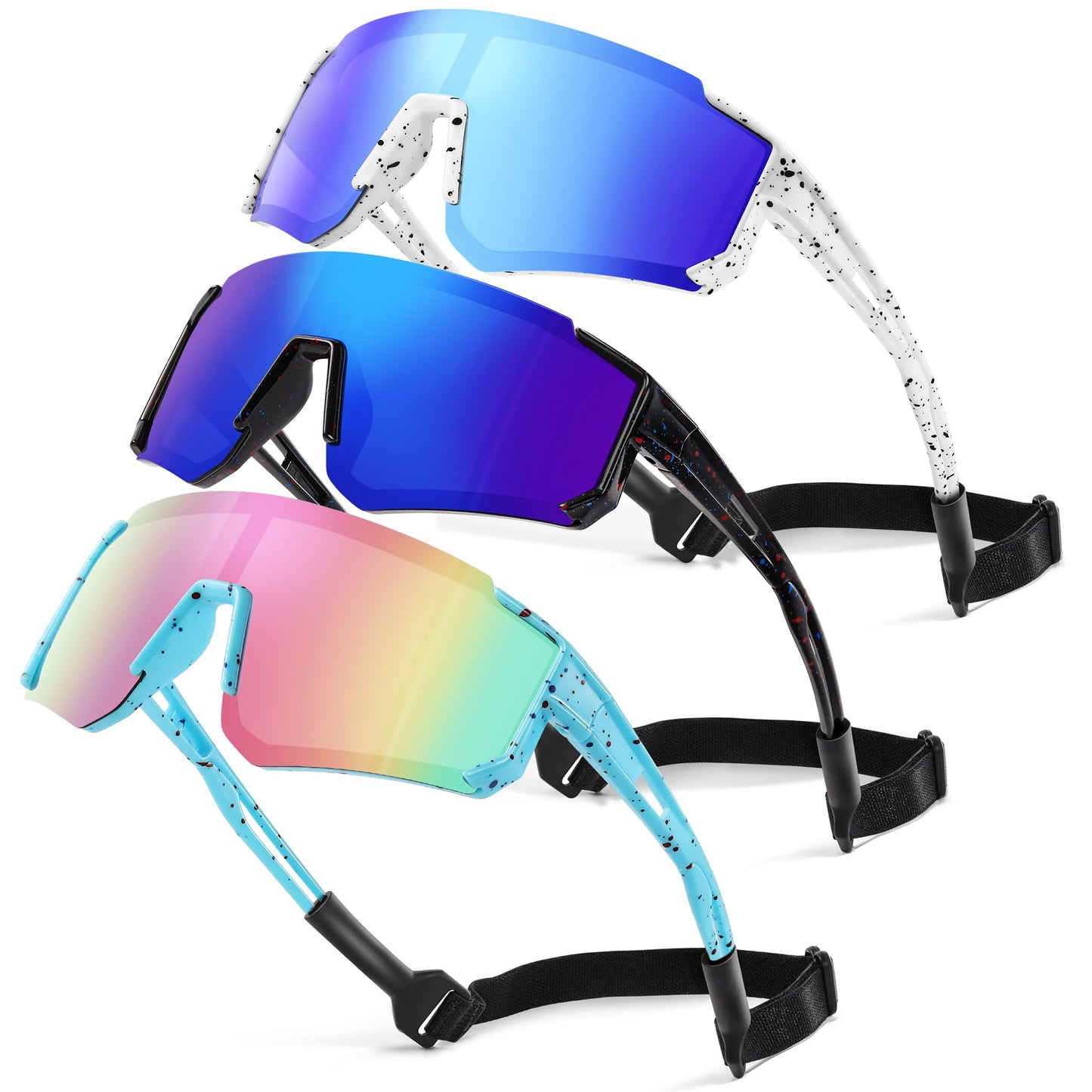 TURBOPEP 3 Pack Kids Polarized Sunglasses - Youth Baseball Sunglasses for Boys Girls Age 3-12 Sports UV Protection Goggles
