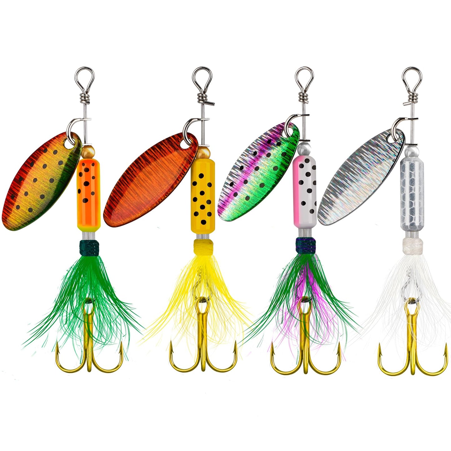 THKFISH Spinner Baits Fishing Spinners Spinnerbait Trout Lures Fishing Lures for Bass Trout Crappie