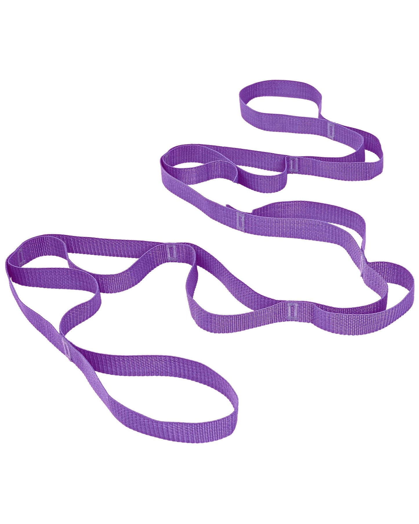 10 Loop Yoga Stretching Strap for Physical Therapy - Non Elastic Exercise Band for Pilates, Yoga, Stretching for Women & Men