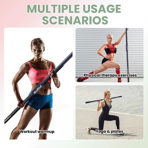 Yoga Stick, Sturdy 5 ft Natural Bamboo Stretching Stick for All Fitness Levels,Premium Stretch Stick with Comfy Grips, Posture Corrector, Balance Support Stick, Flexibility/Exercise Stick