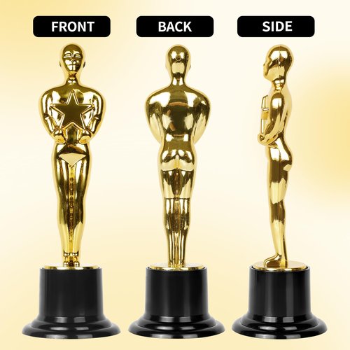 DODILUYI Plastic Gold Star Award Trophies 24 Pack 6 Inch Tall Golden Statue Award for Party Decorations, Party Favors, School Award, Game Prize, Party Prize and Appreciation Gifts