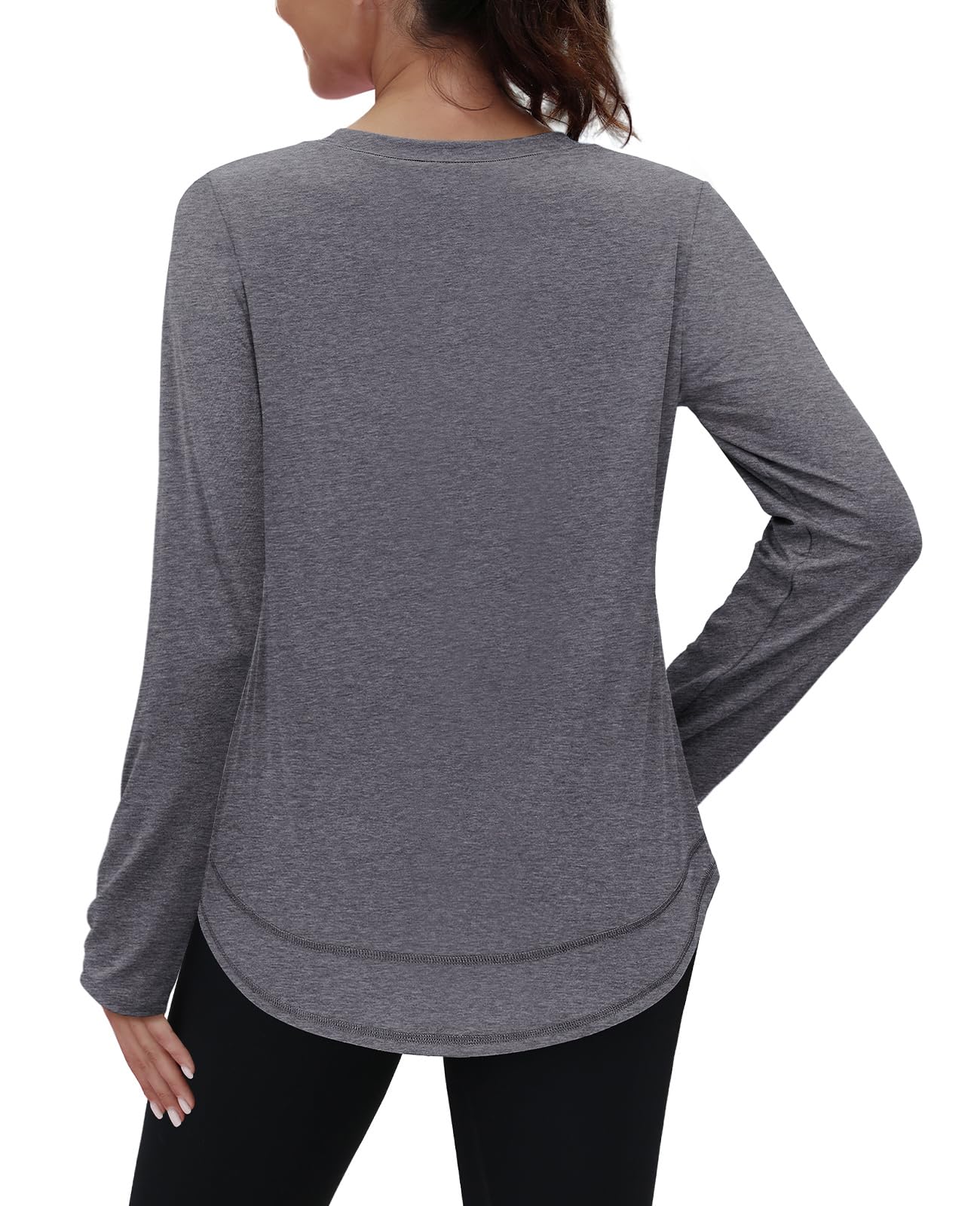 Sun Protection Clothing Women Workout Tops Gym Ropa Deportiva para Mujer‌ Yoga Columbia Fishing Shirts Tennis Lightweight Sweatshirt Thumbholes Grey XL