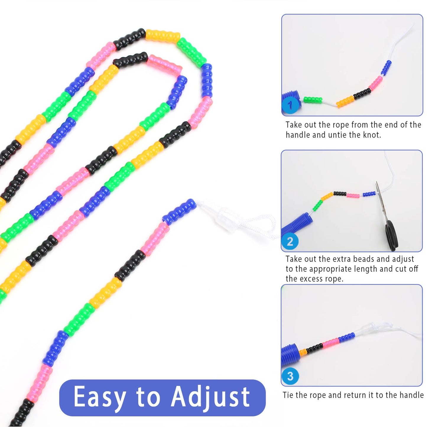 Dutch Jump Rope 16 FT 2 Pack, Long Soft Beaded Jump Rope, Adjustable Segmented Skipping Rope for Kids Adults, Multiplayer Jumping Rope for Fitness Outdoor (2 pack green)