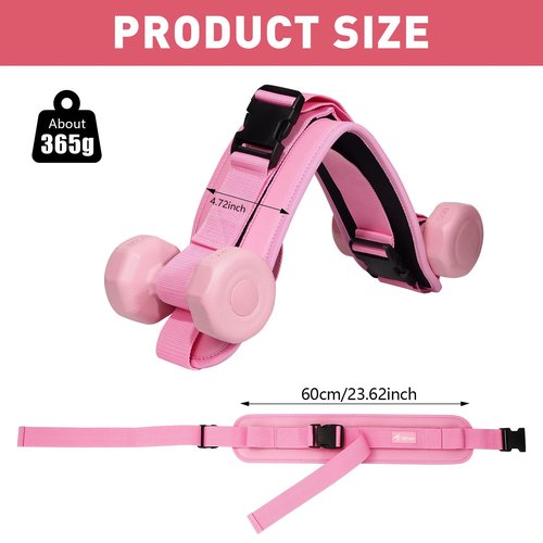 Exercise Hip Thrust Belt - Dumbbell Hip Thrust Belt - Premium Microfiber Leather Thickened & Widen, Comfortable for Dumbbells, Kettlebells or Plates, Slip Padding, Gym or Home Workouts (Pink)