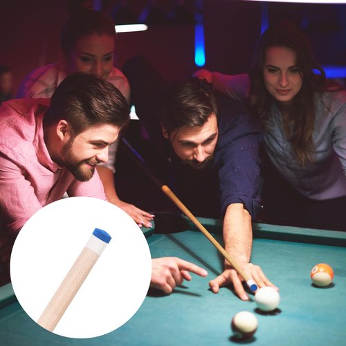 Psyqtsuary 20 Pieces Billiard Pool Cue Tips, 13/12/10/9mm, Pool Stick Replacement Tips with Storage Box for Pools Cues and Snooker, Blue, Leather