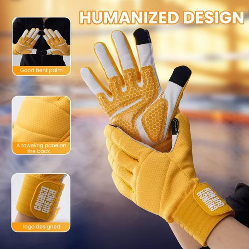 CRUNCHQUENCH-FlexGrip ??Goat Leather Palm Weightlifting Gloves, Silicone Grip, Breathable, Touchscreen, Multi-Use Fitness Gear for Men & Women XL