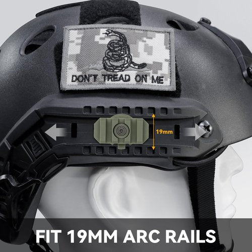 Qavctw 2 Pack Fast Helmet Side Rails Adapter Mount Kit 360 Degrees Rotation Headset Rail Accessories for 19mm Tactical Helmets