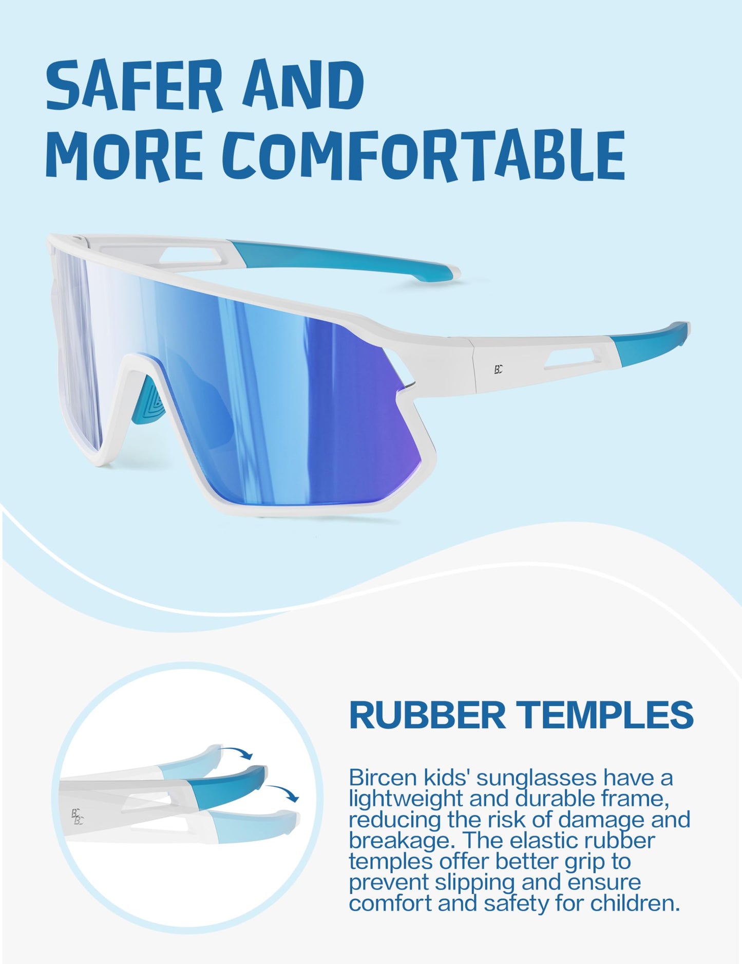 BIRCEN Polarized Baseball Sunglasses for Sports: TR90 Lightweight Running Sunglasses Cycling Glasses for Outdoor