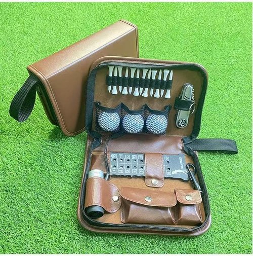 Luxury Golf Gift Set for Men/Women, Leather Portable Accessories Kit with Ball Marker,Telescopic Rangefinder,Divot Tool & More,Premium Golf Lover Present