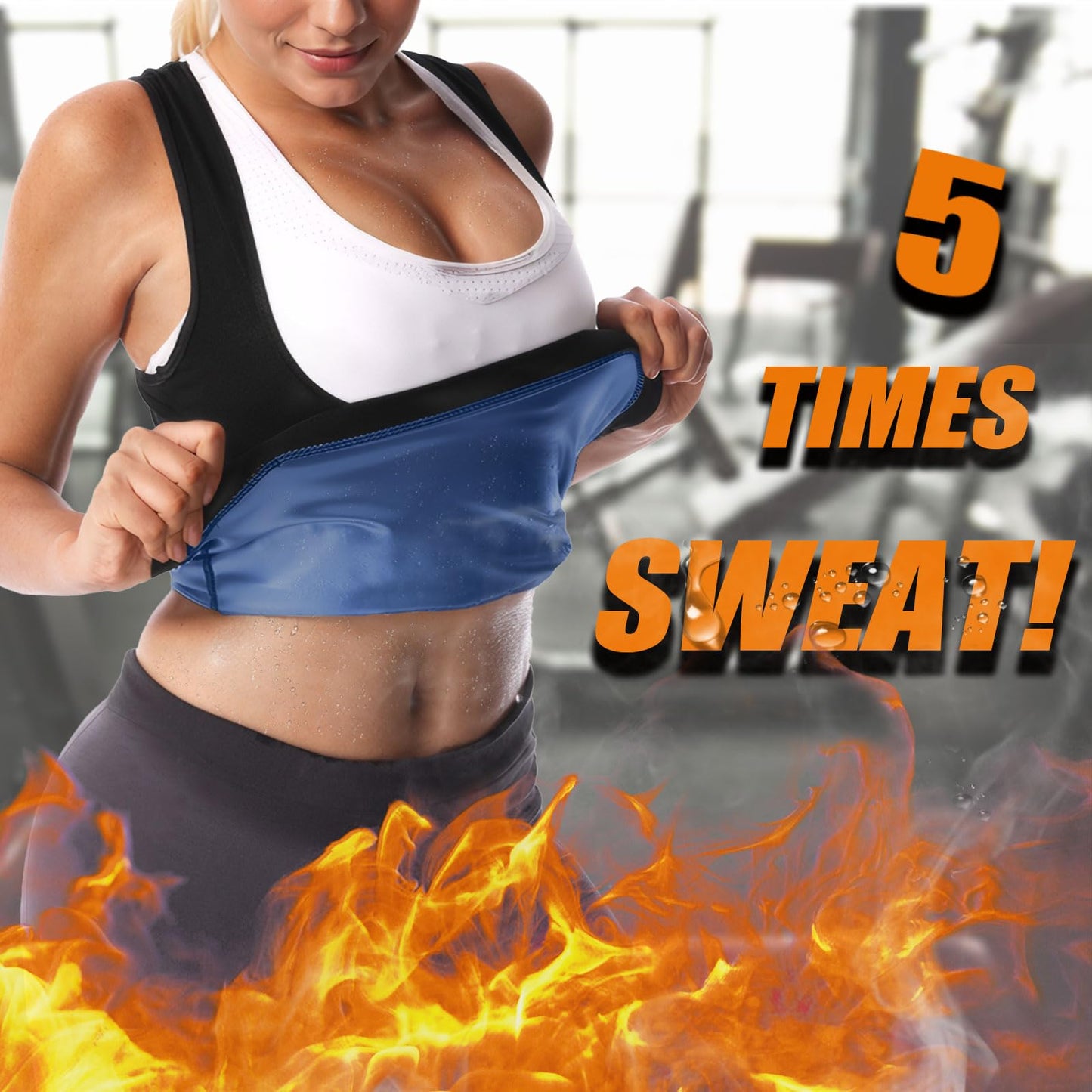Sweat Sauna Vest for Women-Sauna Suit for Women,Sauna Shirt for Women Workout-Slimming Faja-Hot Sweat Sauna Shirt