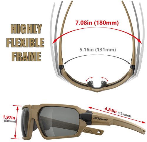 HTS HUNTERSKY Q37 anti fog polarized Tactical hunting Shooting sunglasses Military Grade Ballistic Impact Protection eye pro, Golf Motorcycle riding running driving Range outdoors